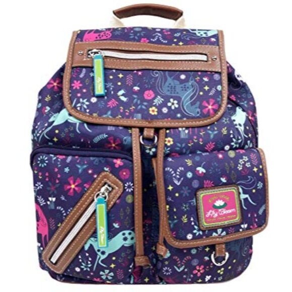 LILY BLOOM Eco Friendly Unicorn Midnight Garden Riley Backpack Daypack Purse - Picture 1 of 8